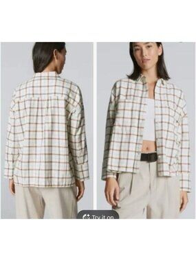 Everlane Womens The Boxy 100% Cotton Flannel Shirt Plaid Size XXS